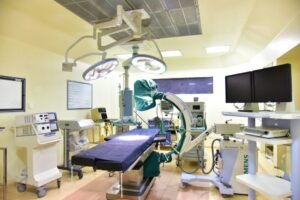 modern operation theatre setup with advanced surgical equipment